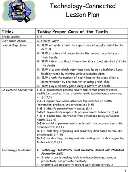The Dentist Lesson Plan