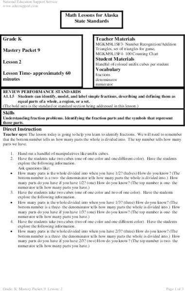 Fractions Lesson Plan