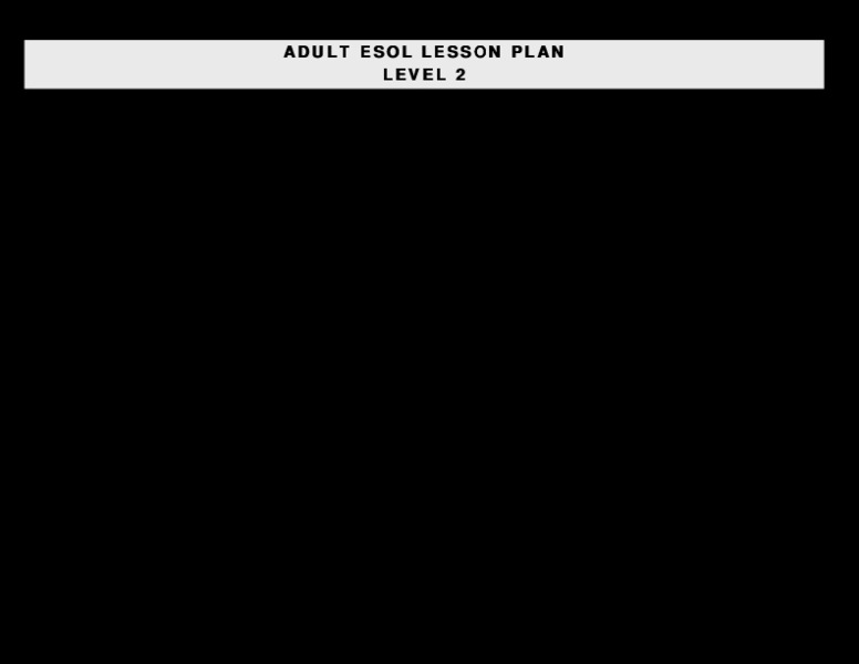 ESOL Safety and Security Lesson Plan