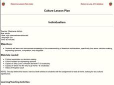 Individualism Lesson Plan