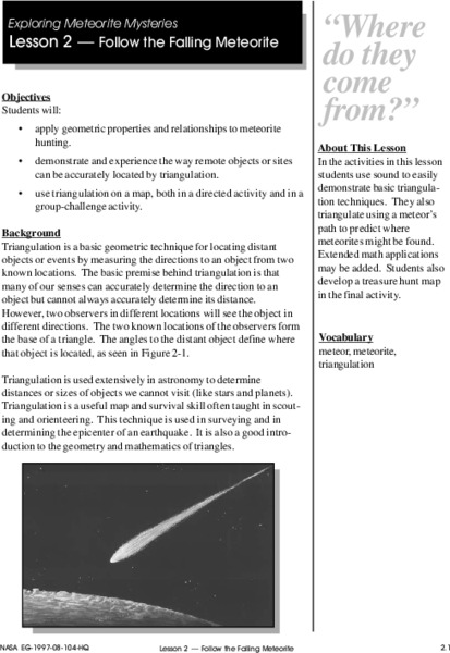 Follow The Falling Meteorite Lesson Plan