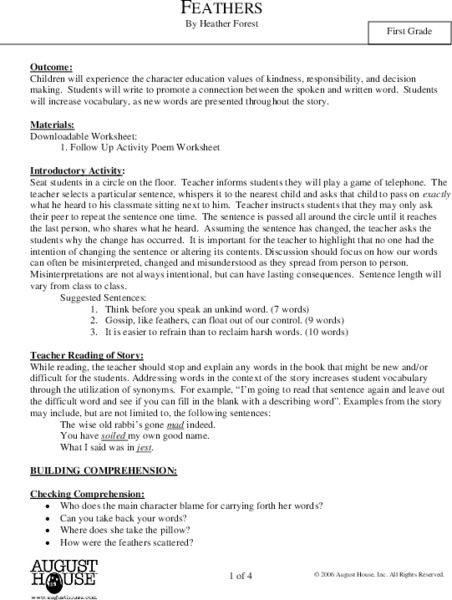 Feathers Lesson Plan