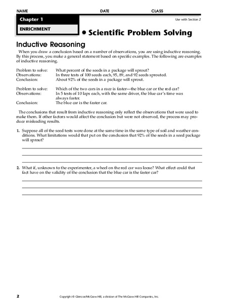 Inductive Reasoning Worksheet