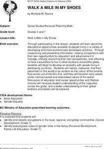 WALK A MILE IN MY SHOES Lesson Plan