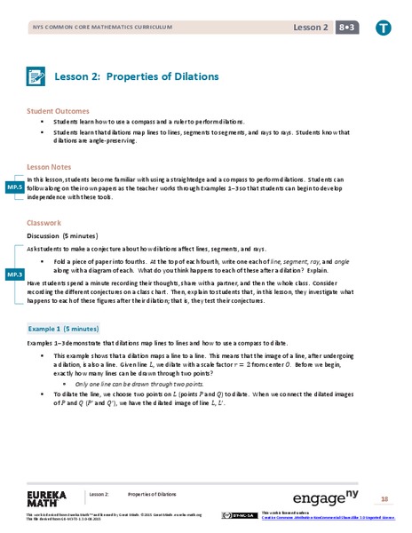 Properties of Dilations Lesson Plan