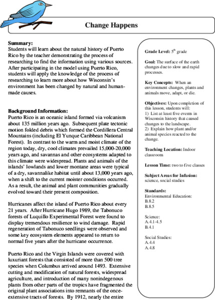 Change Happens Lesson Plan