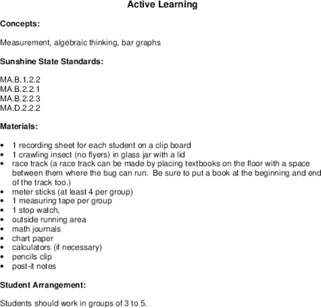 Active Learning Lesson Plan