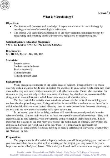 What is Microbiology? Lesson Plan