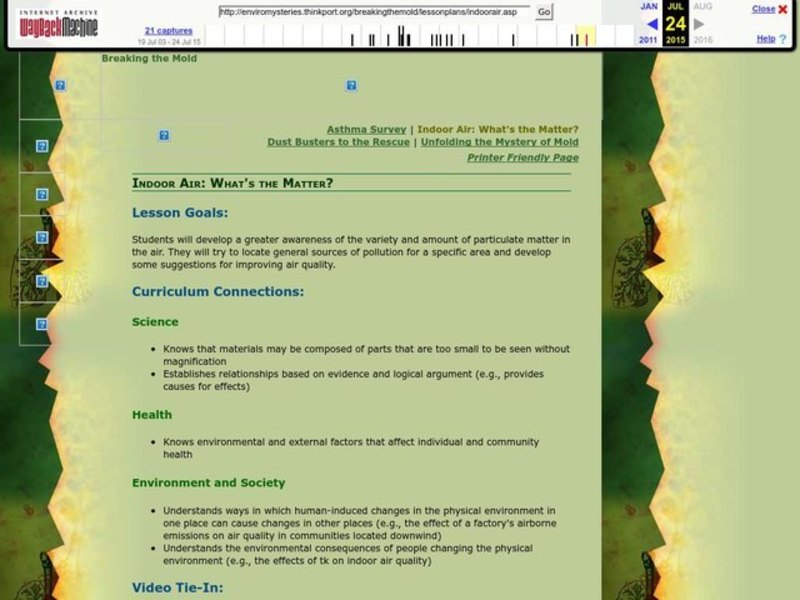 Indoor Air: What's the Matter? Lesson Plan