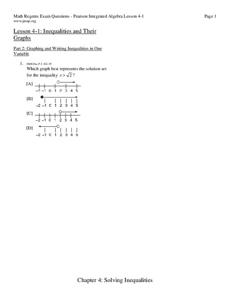 Inequalities and Their Graphs Worksheet