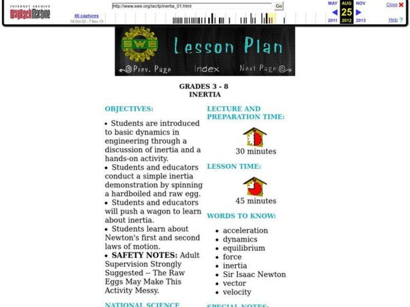 Inertia Lesson Plan