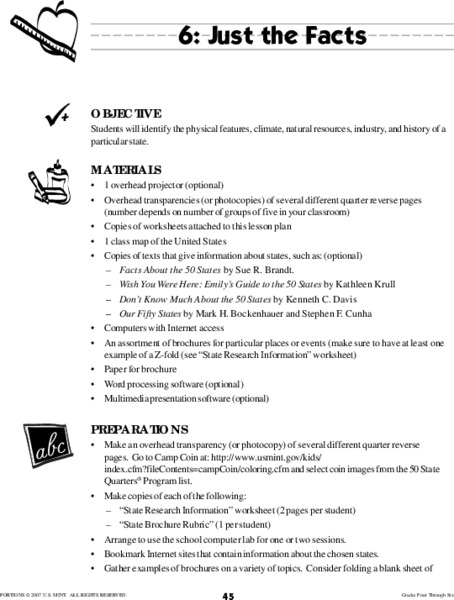 Just The Facts Lesson Plan