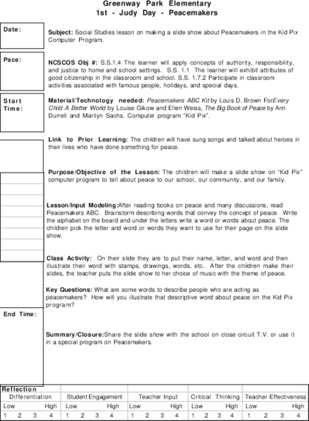 Peacemakers Lesson Plan