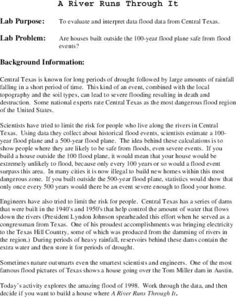 A River Runs Through It Lesson Plan