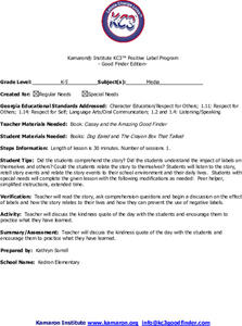 Casey and the Amazing Good Finder Lesson Plan