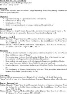 The Tale of Genji Lesson Plan