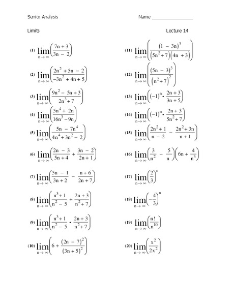 Infinite Geometric Series Worksheet