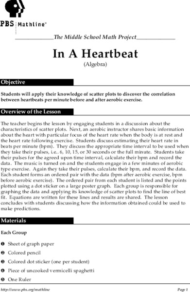 In A Heartbeat Lesson Plan