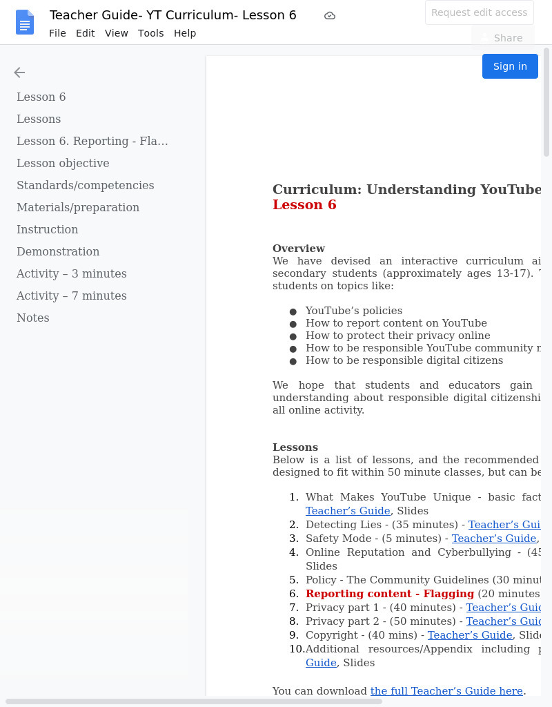 Reporting - Flagging Lesson Plan