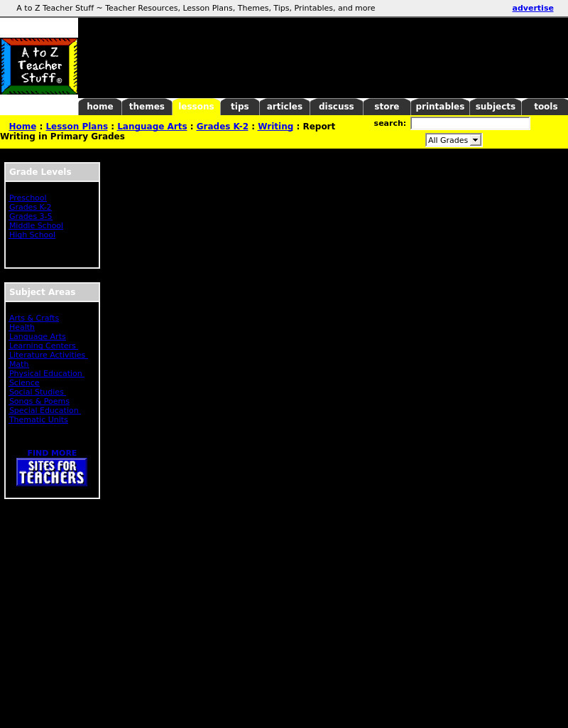 Report Writing in Primary Grades Lesson Plan