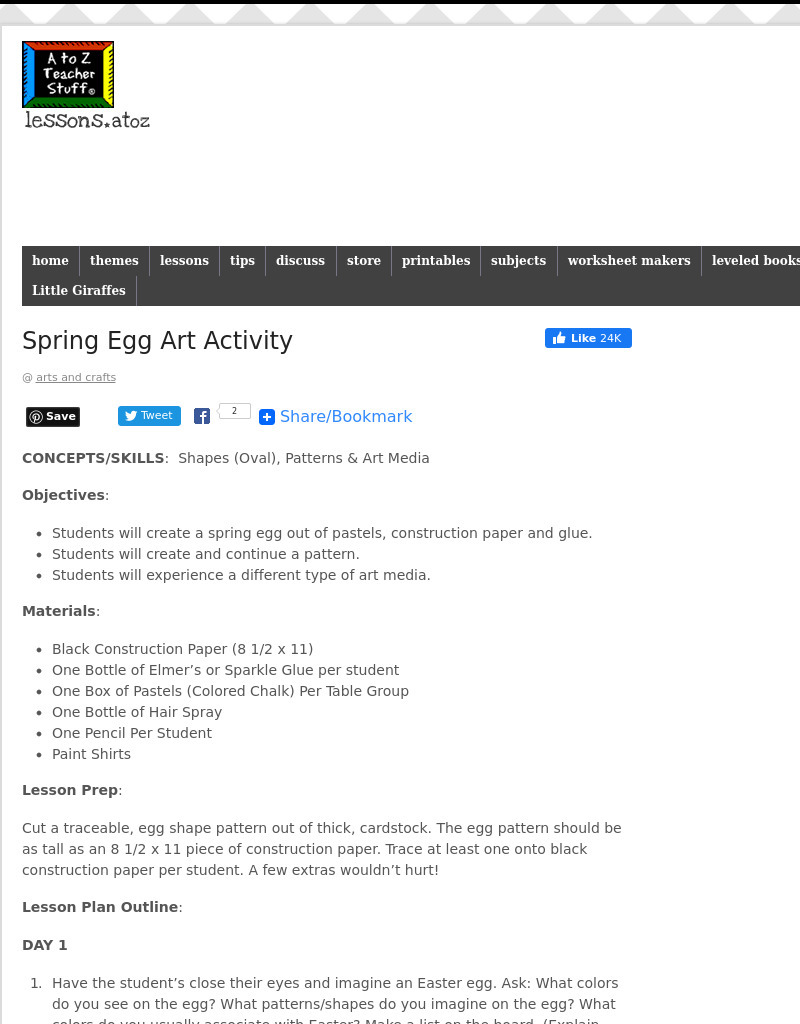 Spring Egg Lesson Plan