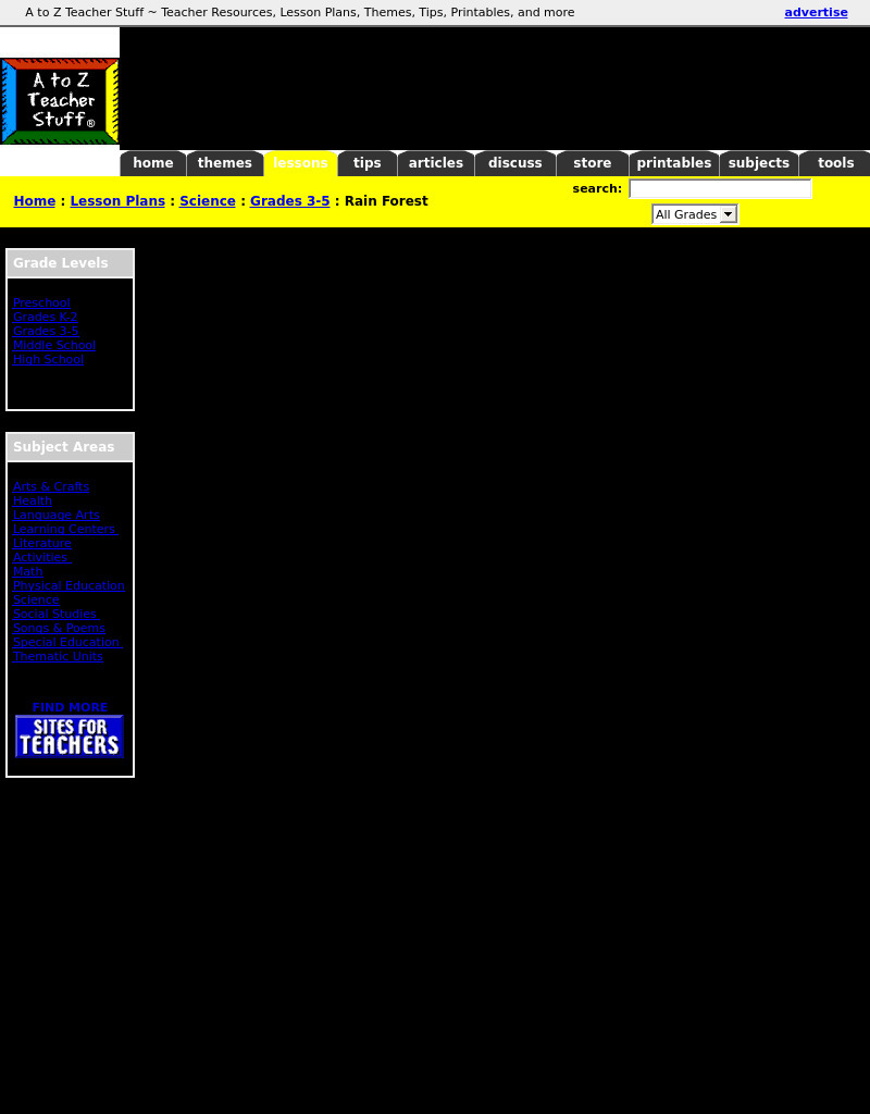 Rain Forest Lesson Plan