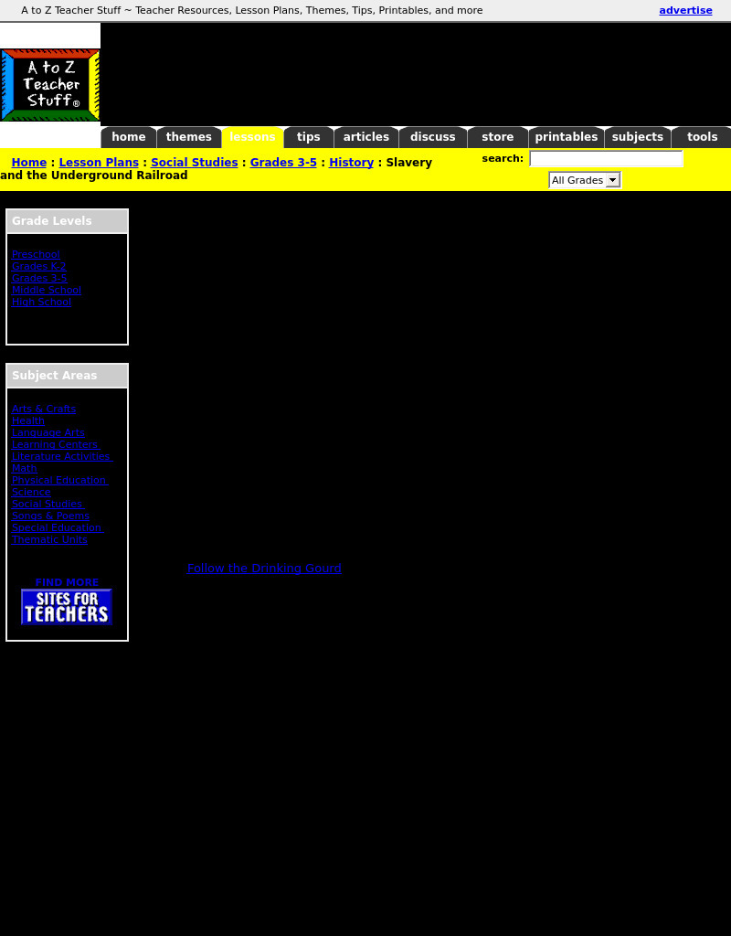 Slavery and the Underground Railroad Lesson Plan