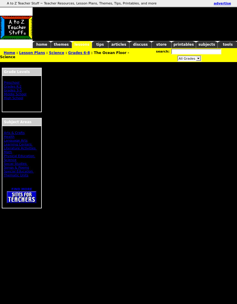 The Ocean Floor - Science Lesson Plan