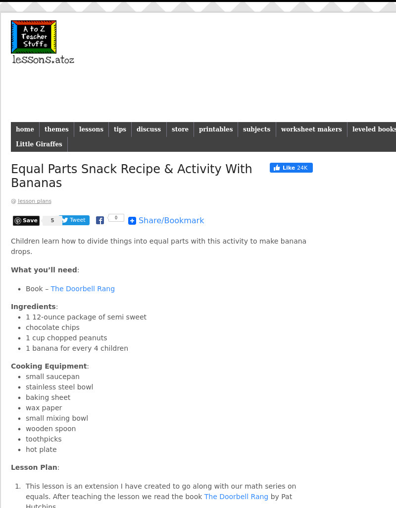 Equal Parts Lesson Plan