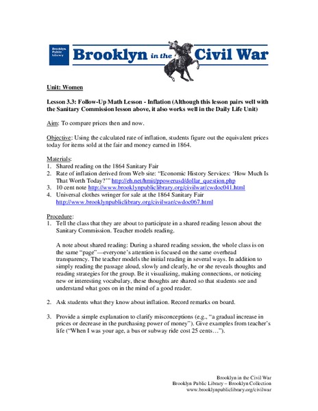 Inflation Lesson Plan