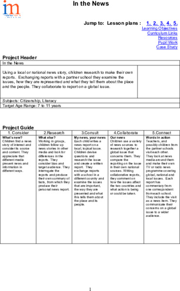 In the News Lesson Plan