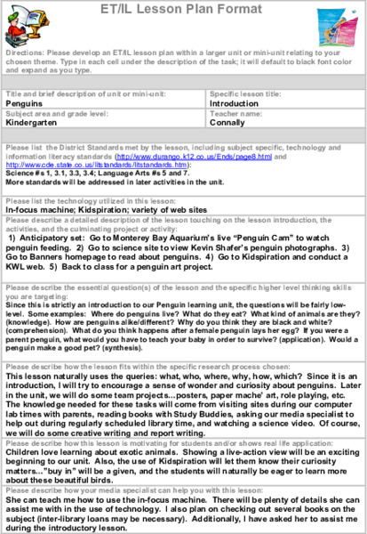 Penguins Lesson Plan