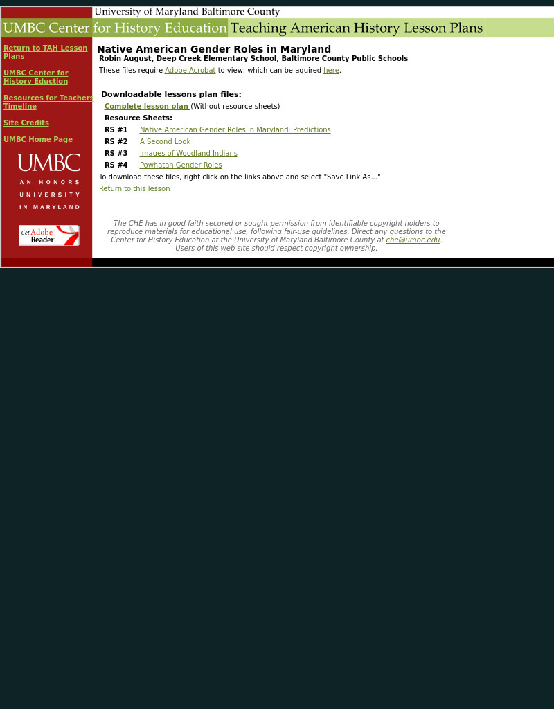 Native American Gender Roles in Maryland Lesson Plan