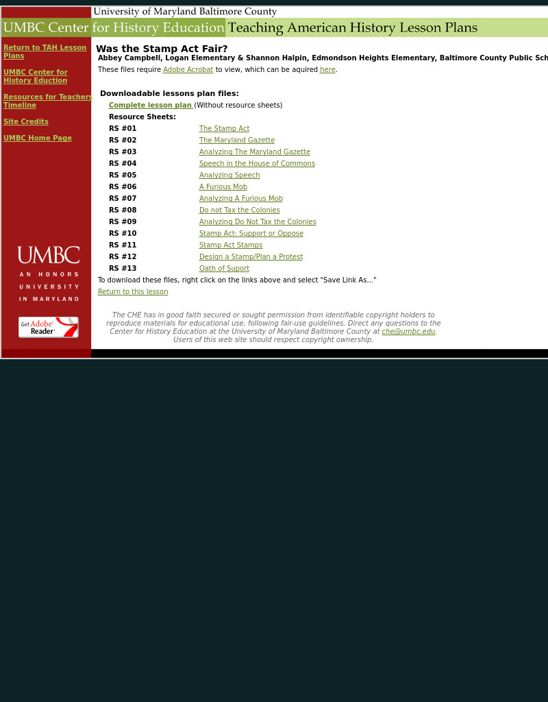 Was the Stamp Act Fair? Lesson Plan