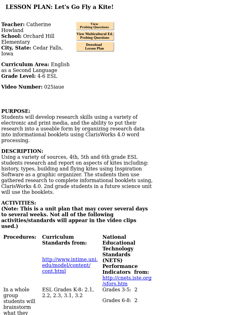Let's Go Fly a Kite! Lesson Plan