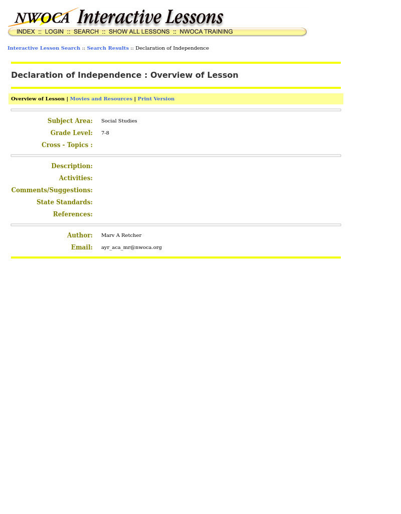Declaration of Independence Lesson Plan