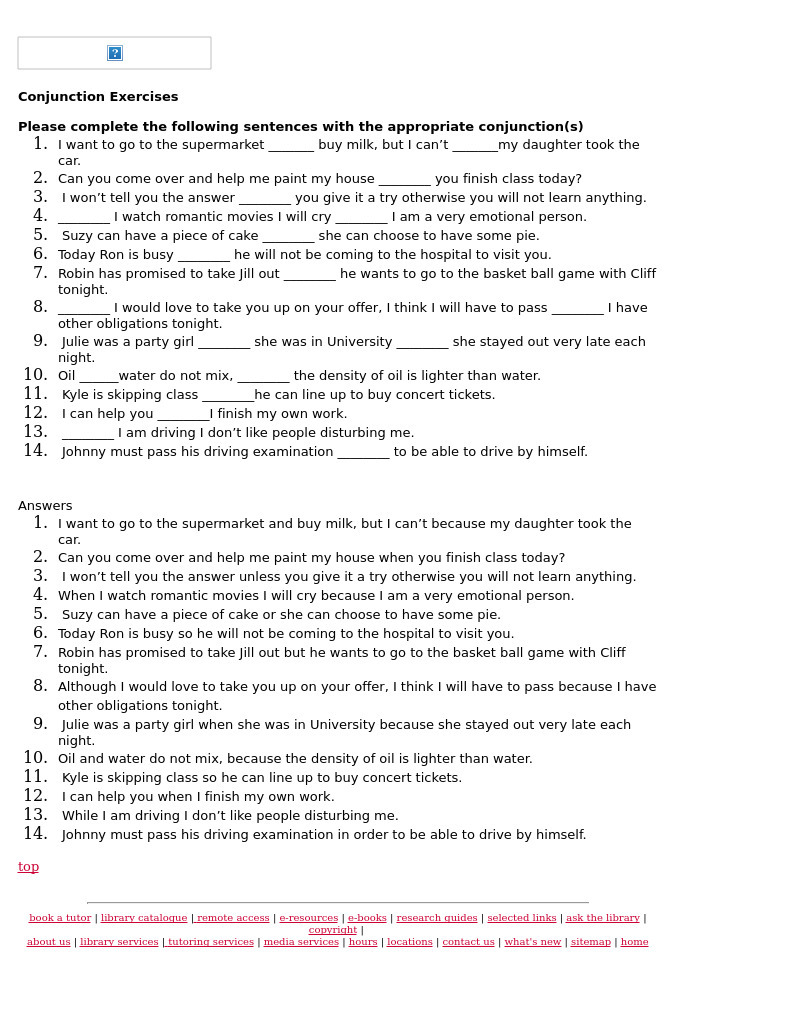 Conjunctions Lesson Plan