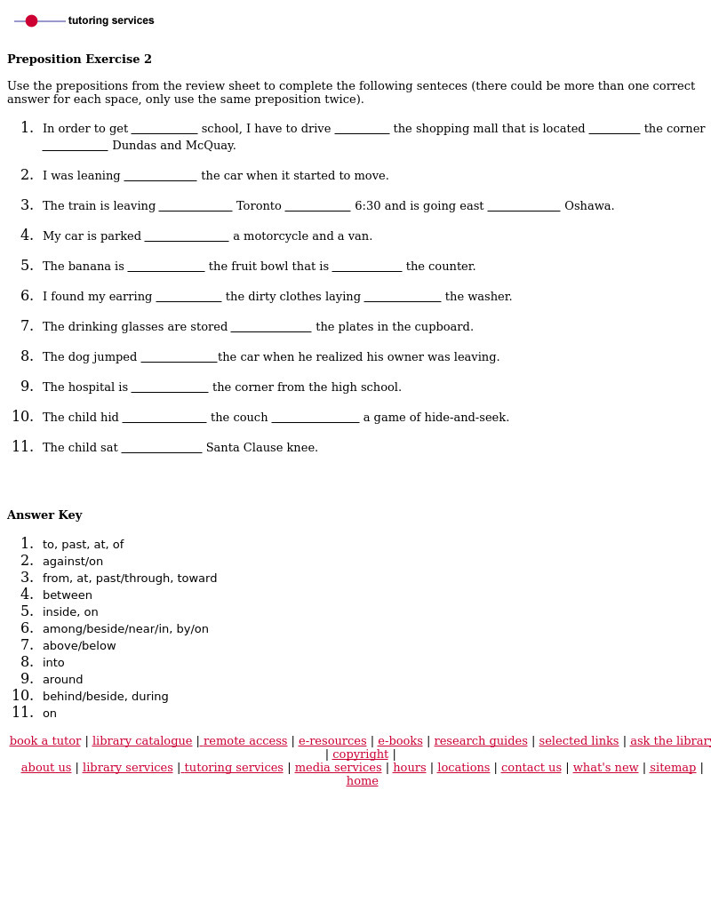 Prepositions Lesson Plan