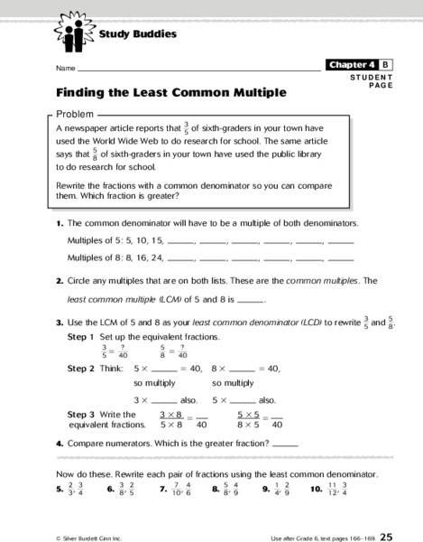 Finding the Least Common Multiple Lesson Plan