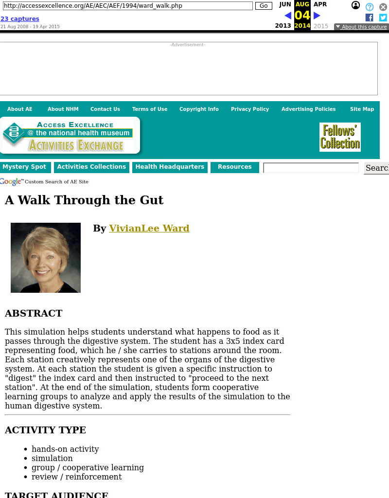 A Walk Through the Gut Lesson Plan