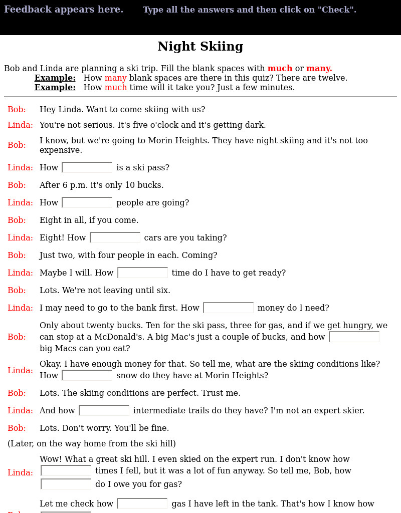 Night Skiing Interactive