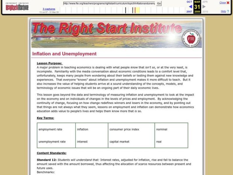 Inflation and Unemployment Lesson Plan