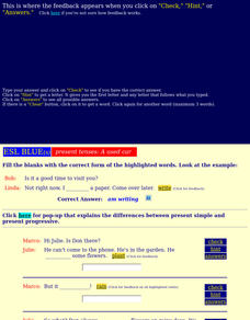 ESL Blue: Present Tenses Interactive