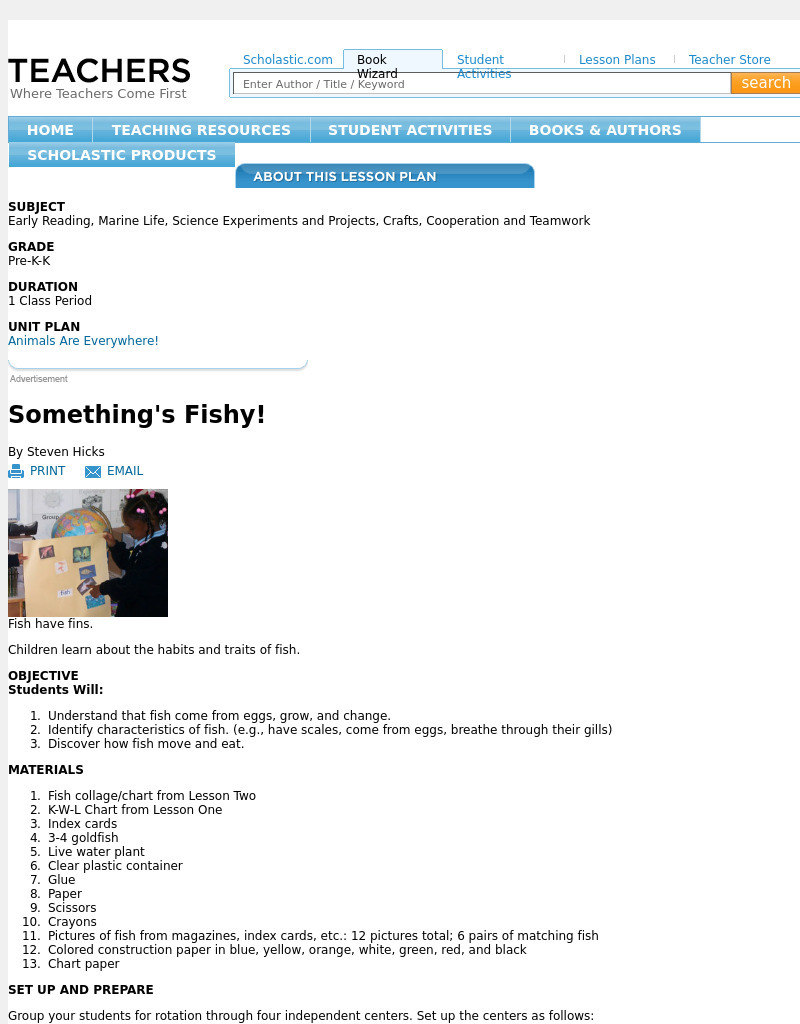 Something's Fishy! Lesson Plan