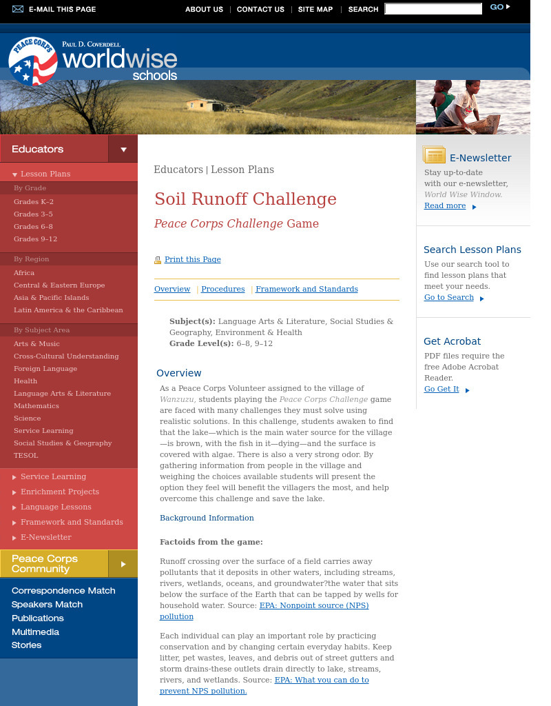 Soil Runoff Challenge Lesson Plan