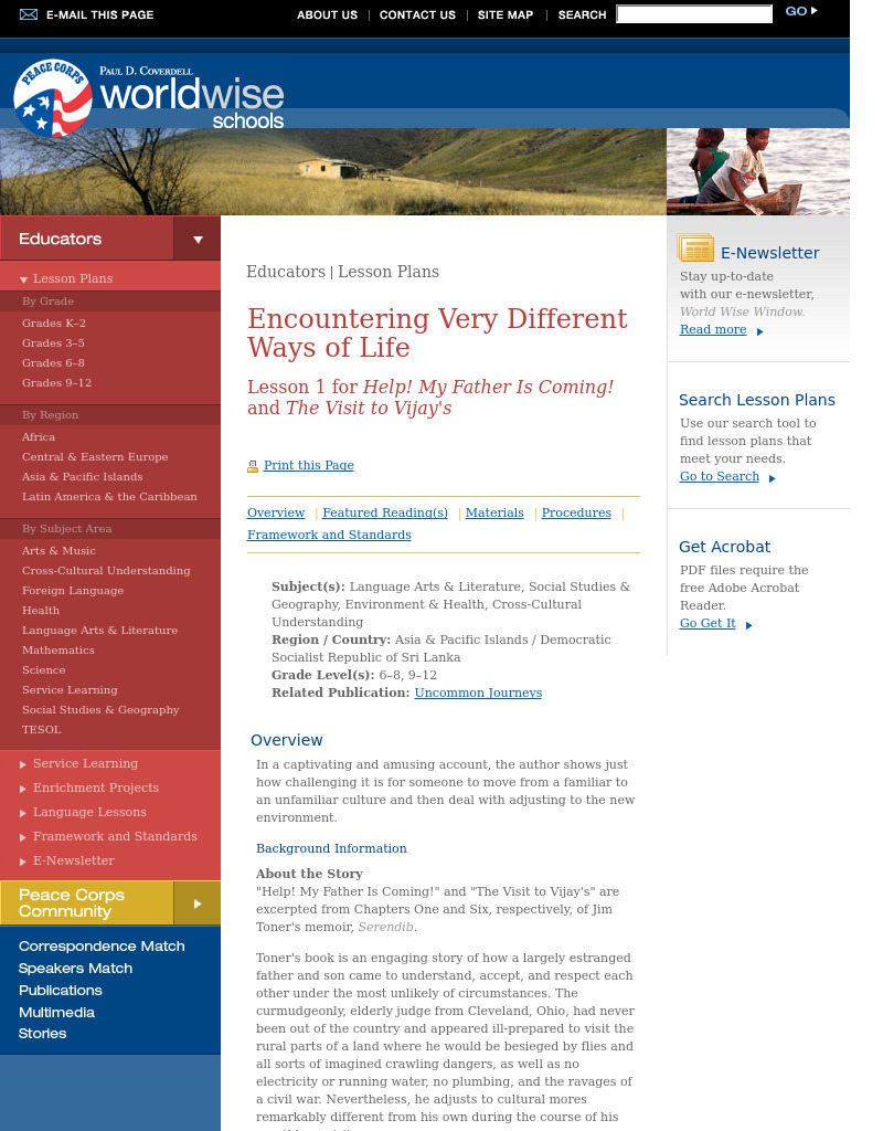 Encountering Very Different Ways of Life Lesson Plan