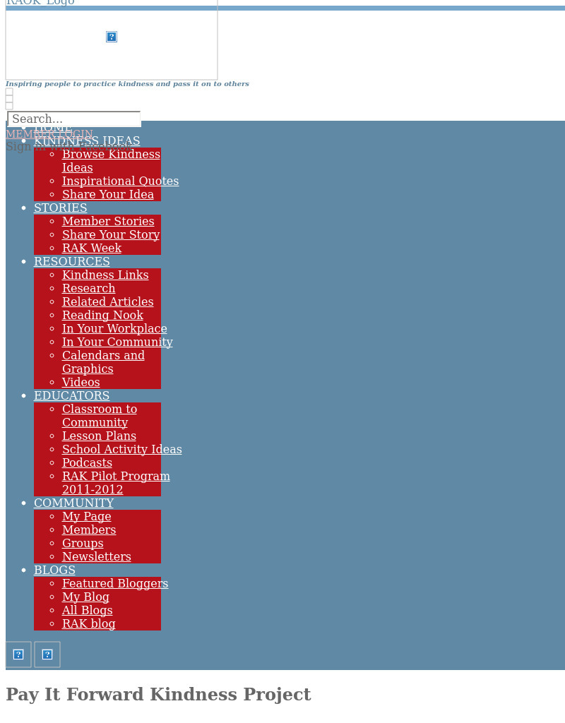 Pay It Forward Project Lesson Plan