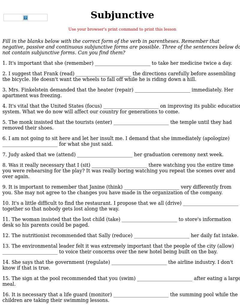 Subjunctive Interactive