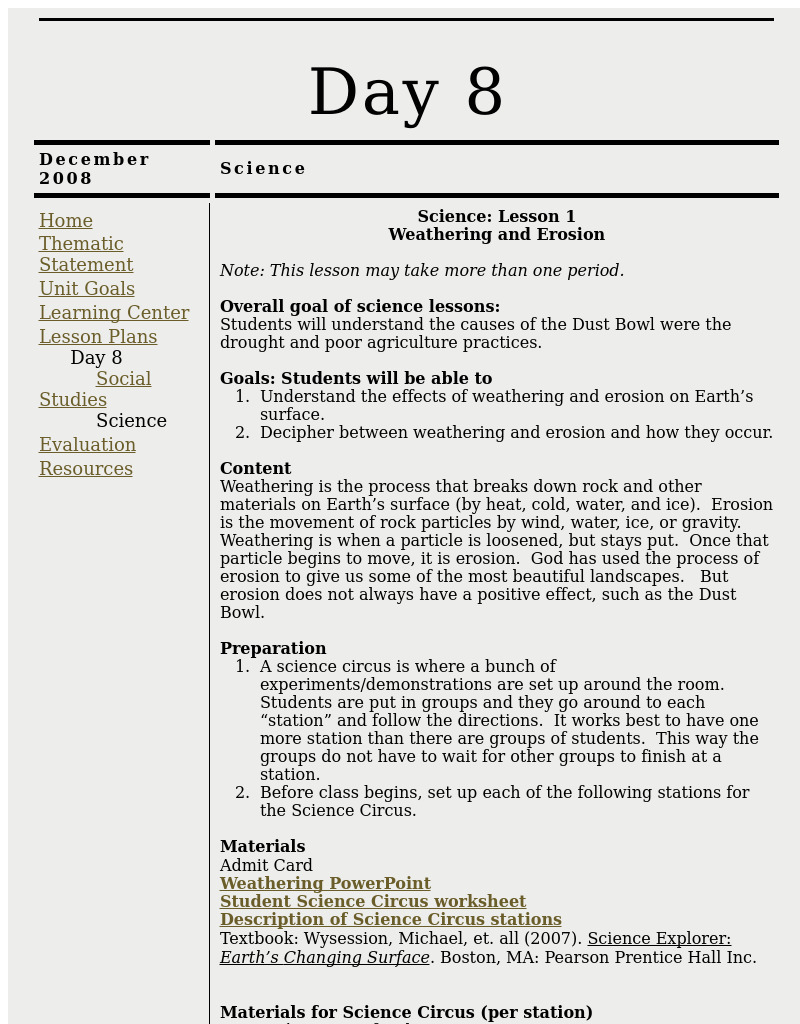 Weathering and Erosion Lesson Plan