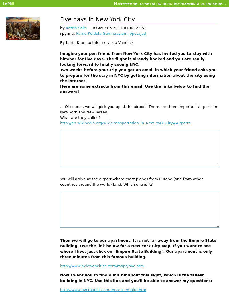 Five Days in New York City Interactive